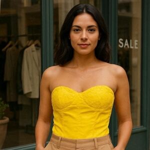 Rue 21 Sunny Yellow Tube Top/Bustier Look Top size Med - Lg